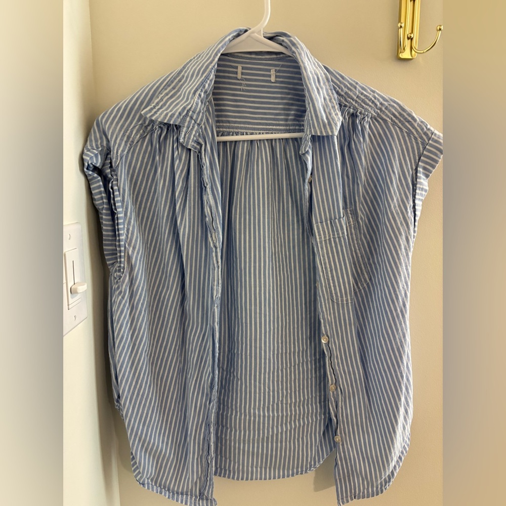 Blue Striped Button-Down Shirt